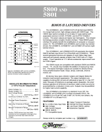 UCN5800L datasheet: BiMOS II latched driver UCN5800L