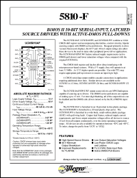 UCQ5810LWF datasheet: BiMOS II 10-Bit serial-input, latched source driver with active-DMOS pull-down UCQ5810LWF