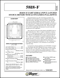 UCN5818AF datasheet: BiMOS II 32-Bit serial-input, latched source driver with active-DMOS pull-down UCN5818AF