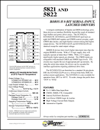 UCN5821A datasheet: BiMOS II 8-Bit serial-input, latched driver UCN5821A