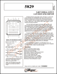 UCN5829EB datasheet: 9-Bit serial-input, latched sink driver UCN5829EB