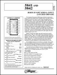 UCN5842LW datasheet: BiMOS II 8-Bit serial-input, latched driver UCN5842LW