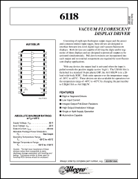 UDN6118A datasheet: Vacuum fluorescent display driver UDN6118A