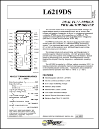 L6219DS datasheet: Dual full-bridge PWM motor driver L6219DS