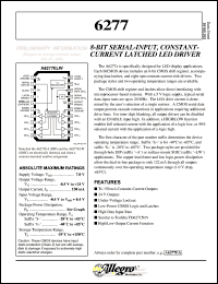 A6277EA datasheet: 8-Bit serial-input,constant-current latched LED driver A6277EA