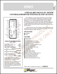 A8905CLB datasheet: 3-phase brushless DC motor controller/driver with back-EMF sensing A8905CLB