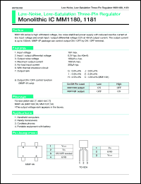 MM1180GT datasheet: Low-noise, low-saturation three-pin regulator MM1180GT