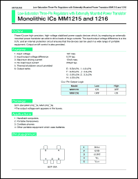 MM1215FN datasheet: Low-saturation three-pin regulator with externally mounted power transistor MM1215FN