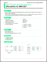 MM1257ET datasheet: High-precision three-pin regulator MM1257ET