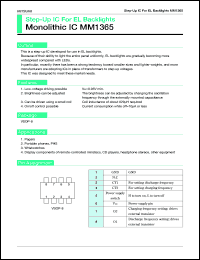 MM1365 datasheet: Step-up IC for EL bachlights MM1365