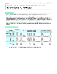 MM1291AF datasheet: Protection of lithium ion battery (one cell) MM1291AF