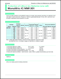 MM1301CW datasheet: Protection of lithium ion battery (four cells in series) MM1301CW