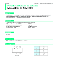 MM1421 datasheet: Protection of lithium ion battery MM1421