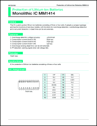 MM1414 datasheet: Protection of lithium ion battery MM1414