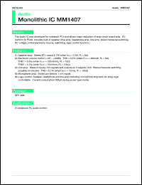 MM1407 datasheet: Audio MM1407