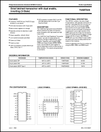 74ABT544DB datasheet: Octal latched transceiver with dual enable, inverting (3-State) 74ABT544DB