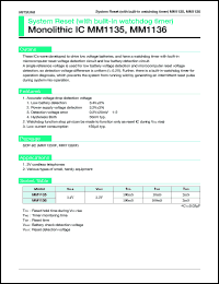 MM1135XF datasheet: System reset (with built-in watchdog timer) MM1135XF