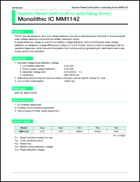 MM1142XF datasheet: System reset (with built-in watchdog timer) MM1142XF