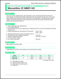 MM1145AF datasheet: System reset (with built-in watchdog timer) MM1145AF