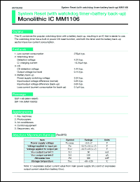 MM1106XD datasheet: System reset (with watchdog timer+battery back-up) MM1106XD