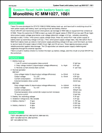 MM1027NV datasheet: System reset (with battery back-up) MM1027NV