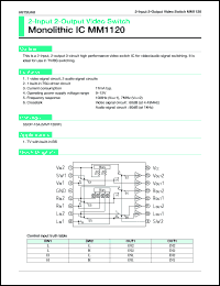 MM1120XF datasheet: 2-input 2-output video switch MM1120XF