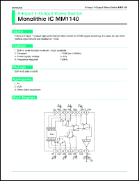 MM1140XF datasheet: 6-input 1-output video switch MM1140XF