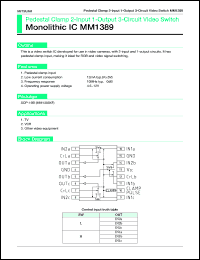 MM1389XF datasheet:  Pedestal clamp 2-input 1-output 3-circuit video switch MM1389XF