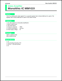 MM1031XM datasheet: Video amplifier MM1031XM