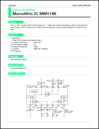 MM1196XF datasheet: Video amplifier MM1196XF
