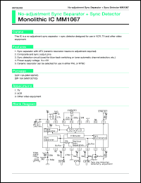 MM1067XD datasheet: No-adjustment sync separator + sync detector MM1067XD