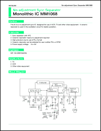 MM1068XS datasheet: N0-adjuistment sync separator MM1068XS