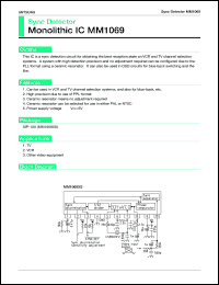 MM1069XS datasheet: Sync detector MM1069XS