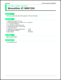 MM1250XD datasheet: IC bus video switch MM1250XD