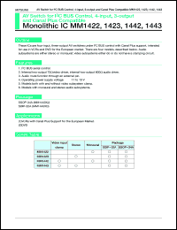 MM1422XJ datasheet: AV switch for IC BUS control, 4-input, 3 output and canal plus compatible MM1422XJ