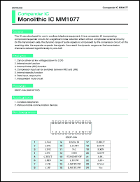 MM1077XF datasheet: Compander IC MM1077XF