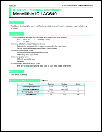 LAG640D datasheet: IC for multifunction telefones LAG640D