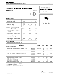 MMBT2222LT1 datasheet: General purpose transistor MMBT2222LT1