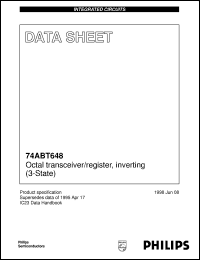 74ABT648D datasheet: Octal transceiver, register, inverting (3-State) 74ABT648D
