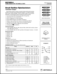 MOC208 datasheet: Small outline optoisolator MOC208