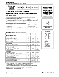 MOC3021 datasheet: 6-pin DIP random-phase optoisolators triac driver output MOC3021