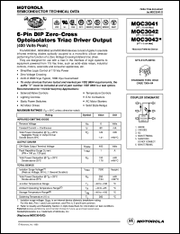 MOC3041 datasheet: 6-pin DIP zero-cross optoisolators triac driver output MOC3041