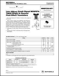 MMBF2201NT1 datasheet: Small-signal MOSFET TMOS single N-channel field effect transistor MMBF2201NT1