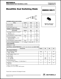 MMBD6100LT1 datasheet: Monolithic dual switching diode MMBD6100LT1