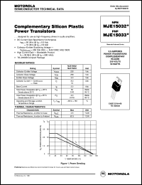 MJE15032 datasheet: Complementaty silicon plastic  power transistor MJE15032