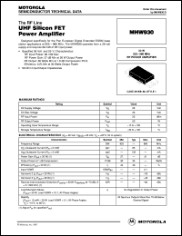 MHW930 datasheet: UNF silicon FET power amplifier MHW930