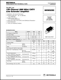 MHW8292 datasheet: 128-channel (860 MHz) CATV line extender amplifier MHW8292