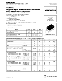 MHW8185R datasheet: High output mirror power doubler 860 MHz CATV amplifier MHW8185R