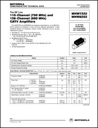 MHW8222 datasheet: 110/128-channel (750/860 MHz) CATV  amplifier MHW8222