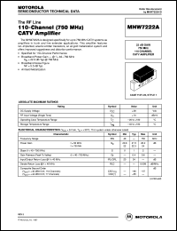 MHW7222A datasheet: 110-channel (750 MHz) CATV  amplifier MHW7222A